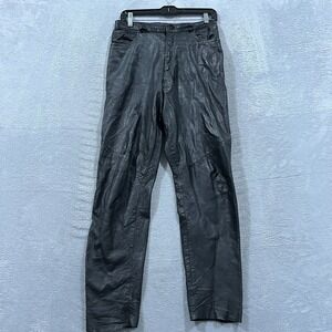 Siena Pants Women's 10 Black Genuine Leather Lined Motorcycle Biker Grunge Goth